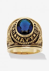 Gold-Plated Sapphire Navy Ring | PalmBeach Jewelry