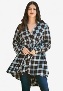 Plaid Fit-And-Flare Tunic | Roaman's