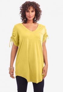 Ruched-Sleeve Ultra Femme Tunic | Roaman's