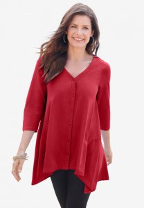 Button-Front Ultimate Tunic | Roaman's